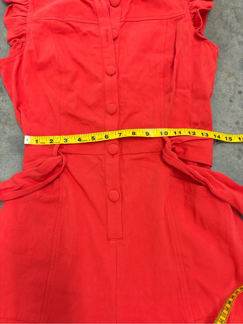 NWT Skies Are Blue Poppy Red Utility Romper Size Medium - Picture 5 of 5